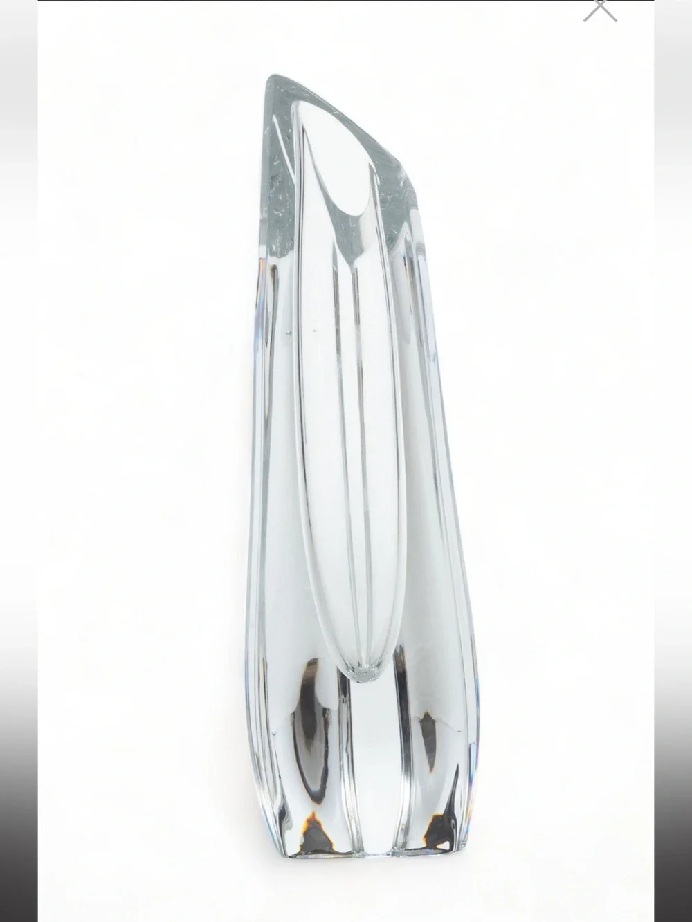 Mikasa Clear Crystal Vase with Vertical Cut Design